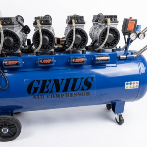 150lt, 6.0HP, Oilless & Silent, Single Phase With Oil-Water Separator, Two Metal Guages, With A Control Box 8 Bar