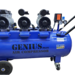 100lt, 3.0 HP, Oilless & Silent, Single Phase With Oil-Water Separator, Two Metal Guages 8 Bar