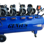 150lt, 6.0HP, Oilless & Silent, Single Phase With Oil-Water Separator, Two Metal Guages, With A Control Box 8 Bar