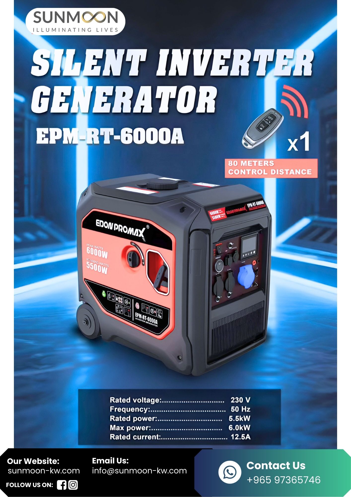 Gasoline Silent Generator Edon Promax (5500W)